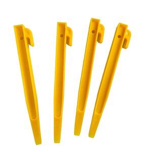 Tent Stakes Pegs Set of 4 Outdoor Camping Patio Gardening Heavy Duty Yellow